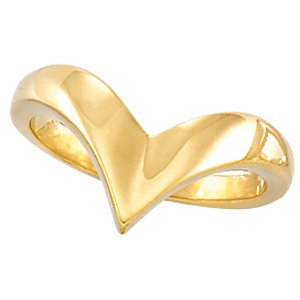 14K Yellow V Ring