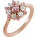 14K Rose Natural Pink Tourmaline & Natural Ethiopian Opal Ring