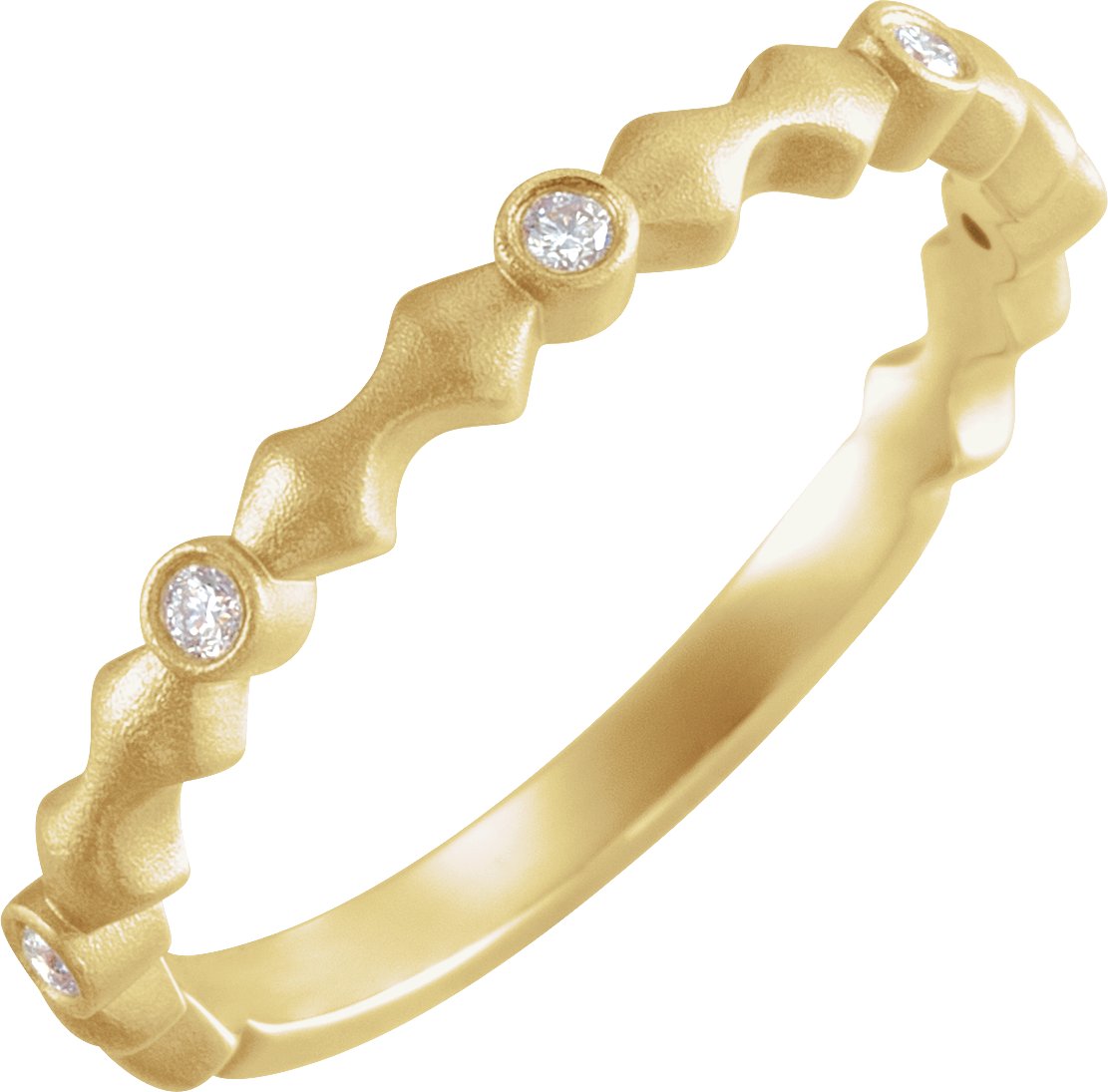 14K Yellow .07 CTW Diamond Anniversary Band with Bead Blast Finish