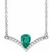 Platinum Lab-Grown Emerald & .06 CTW Natural Diamond 16