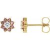 14K Yellow Baby Pink Topaz and .125 CTW Diamond Earrings Ref 15511673