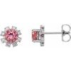 14K White Pink Tourmaline and .07 CTW Diamond Earrings Ref 15389382