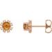14K Rose Natural Citrine & 1/5 CTW Natural Diamond Earrings
