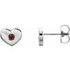 Sterling Silver Mozambique Garnet Heart Earrings Ref. 14097729