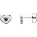 Platinum Natural Mozambique Garnet Heart Earrings