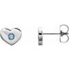 14K White Aquamarine Heart Earrings Ref. 14097735