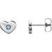 14K White Natural Aquamarine Heart Earrings