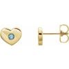 14K Yellow Aquamarine Heart Earrings Ref. 14097736