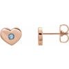 14K Rose Aquamarine Heart Earrings Ref. 14097737