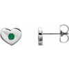 14K White Emerald Heart Earrings Ref. 14097740