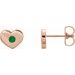 14K Rose Lab-Grown Emerald Heart Earrings       