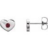 14K White Ruby Heart Earrings Ref. 14097760
