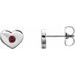 Platinum Lab-Grown Ruby Heart Earrings    