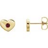 14K Yellow Chatham Lab Created Ruby Heart Earrings Ref. 14097766