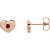 14K Rose Chatham Lab Created Ruby Heart Earrings Ref. 14097767