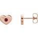 14K Rose Lab-Grown Ruby Heart Earrings    