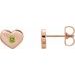 14K Rose Natural Peridot Heart Earrings