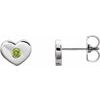 14K White Peridot Heart Earrings Ref. 14097770