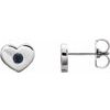 14K White Blue Sapphire Heart Earrings Ref. 14097775