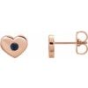 14K Rose Blue Sapphire Heart Earrings Ref. 14097777