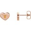 14K Rose Citrine Heart Earrings Ref. 14097792