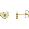 14K Yellow Blue Zircon Heart Earrings Ref. 14097796