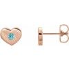 14K Rose Blue Zircon Heart Earrings Ref. 14097797