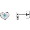 14K White Blue Zircon Heart Earrings Ref. 14097795