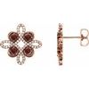 14K Rose Mozambique Garnet and .25 CTW Diamond Earrings Ref 14095794