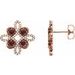14K Rose Natural Mozambique Garnet & 1/4 CTW Natural Diamond Earrings