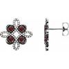 14K White Mozambique Garnet and .25 CTW Diamond Earrings Ref 14095792