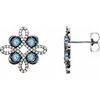14K White Aquamarine and .25 CTW Diamond Earrings Ref 14095802