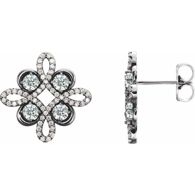 Platinum 3/4 CTW Natural Diamond Earrings          