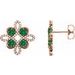 14K Rose Natural Emerald & 1/4 CTW Natural Diamond Earrings