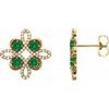 14K Yellow Emerald and .25 CTW Diamond Earrings Ref 14095813