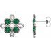 14K White Natural Emerald & 1/4 CTW Natural Diamond Earrings