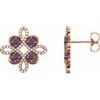 14K Rose Chatham Created Alexandrite and .25 CTW Diamond Earrings Ref 14095829