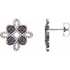 Sterling Silver Amethyst and .25 CTW Diamond Earrings Ref 14095801