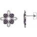 14K White Natural Amethyst & 1/4 CTW Natural Diamond Earrings