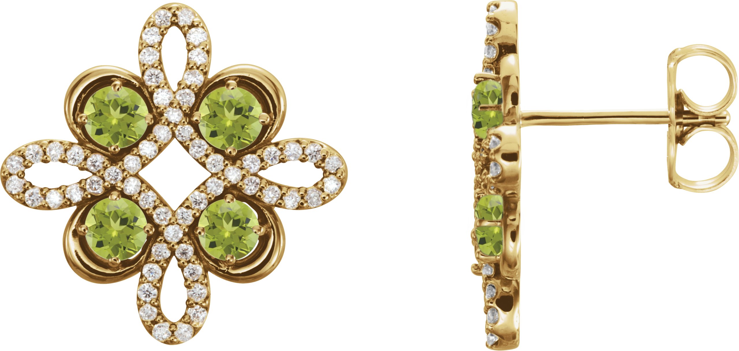 14K Yellow Peridot and .25 CTW Diamond Earrings Ref 14095838