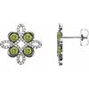 14K White Peridot and .25 CTW Diamond Earrings Ref 14095837