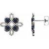 Platinum Chatham Created Blue Sapphire and .25 CTW Diamond Earrings Ref 14095850