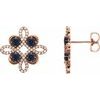 14K Rose Blue Sapphire and .25 CTW Diamond Earrings Ref 14095844