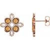 14K Rose Citrine and .25 CTW Diamond Earrings Ref 14095859