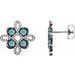 Platinum Natural Blue Zircon & 1/4 CTW Natural Diamond Earrings