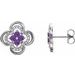 Sterling Silver Natural Amethyst & 1/5 CTW Natural Diamond Clover Earrings