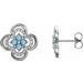 14K White Natural Aquamarine & 1/5 CTW Natural Diamond Clover Earrings