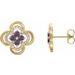 14K Yellow Natural Alexandrite & 1/5 CTW Natural Diamond Clover Earrings