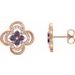14K Rose Natural Alexandrite & 1/5 CTW Natural Diamond Clover Earrings