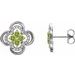 Platinum Natural Peridot & 1/5 CTW Natural Diamond Clover Earrings